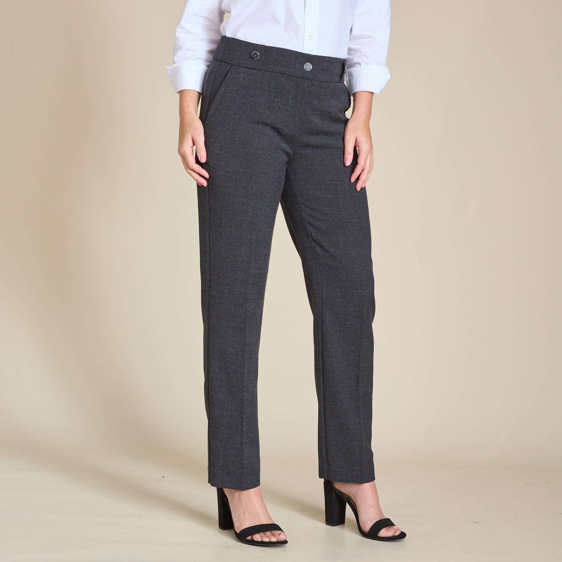 Charcoal Heather Front Detail Missy