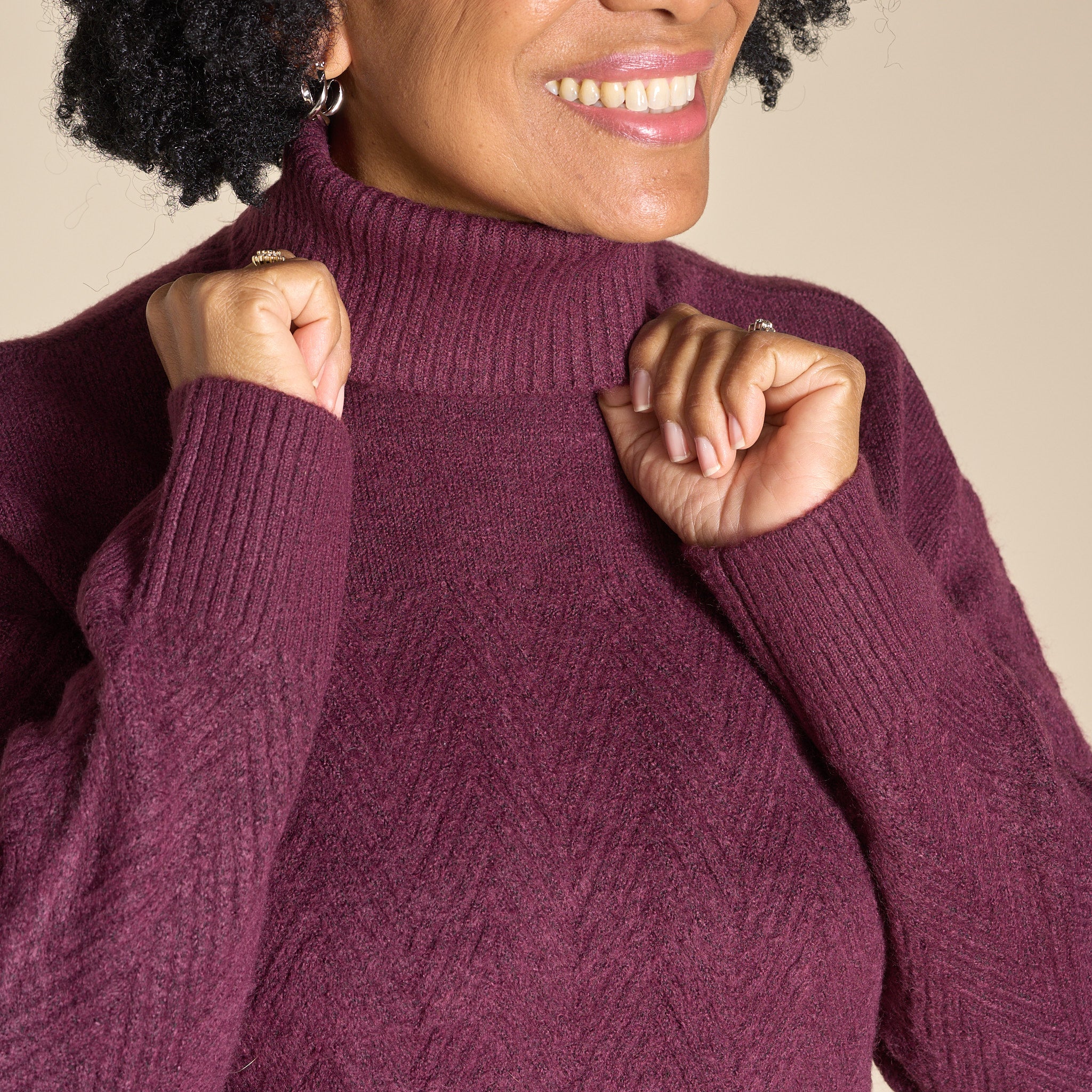 Chevron Stitch Turtleneck Sweater – Christopher & Banks