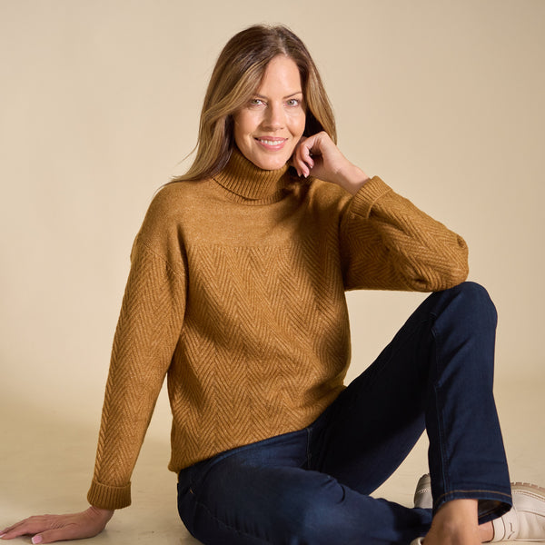 Chevron Stitch Turtleneck Sweater – Christopher & Banks