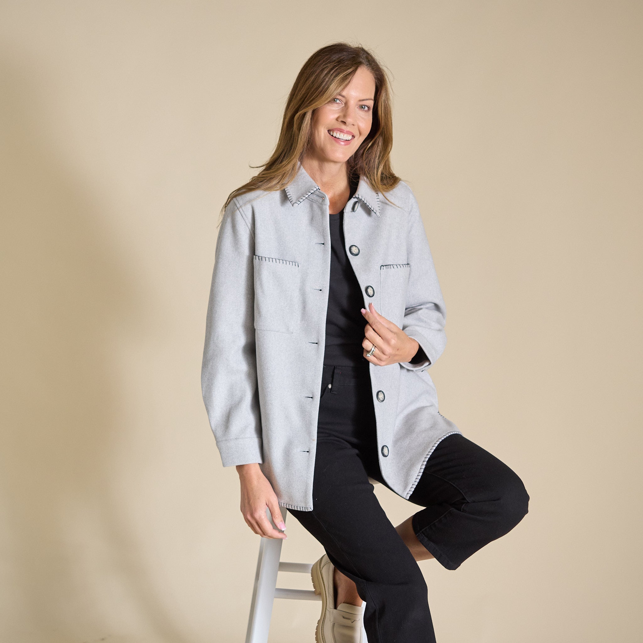 Whip Stitch Shacket – Christopher & Banks