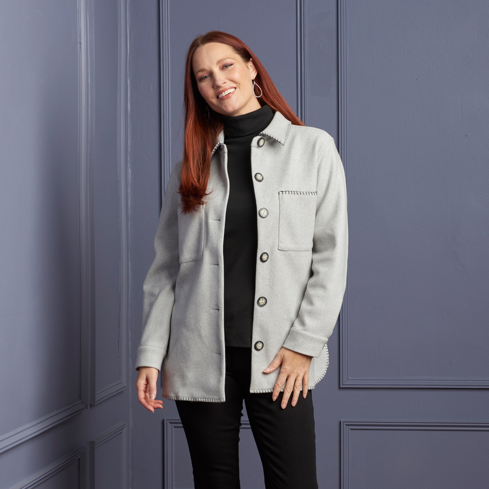 Whip Stitch Shacket – Christopher & Banks