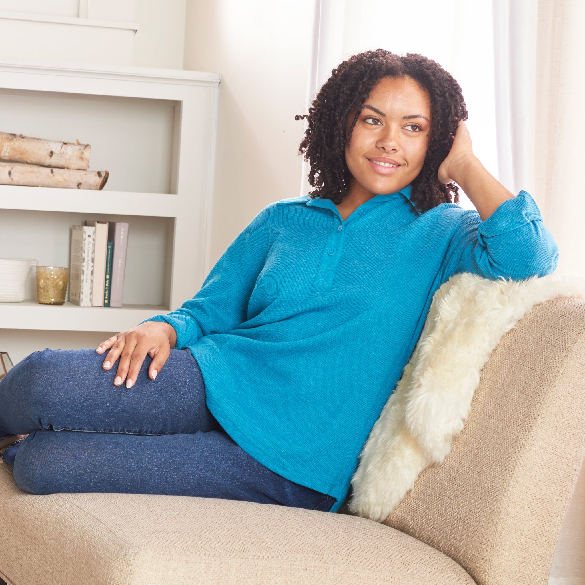 Thermal Collared Long Sleeve Pullover – Christopher & Banks