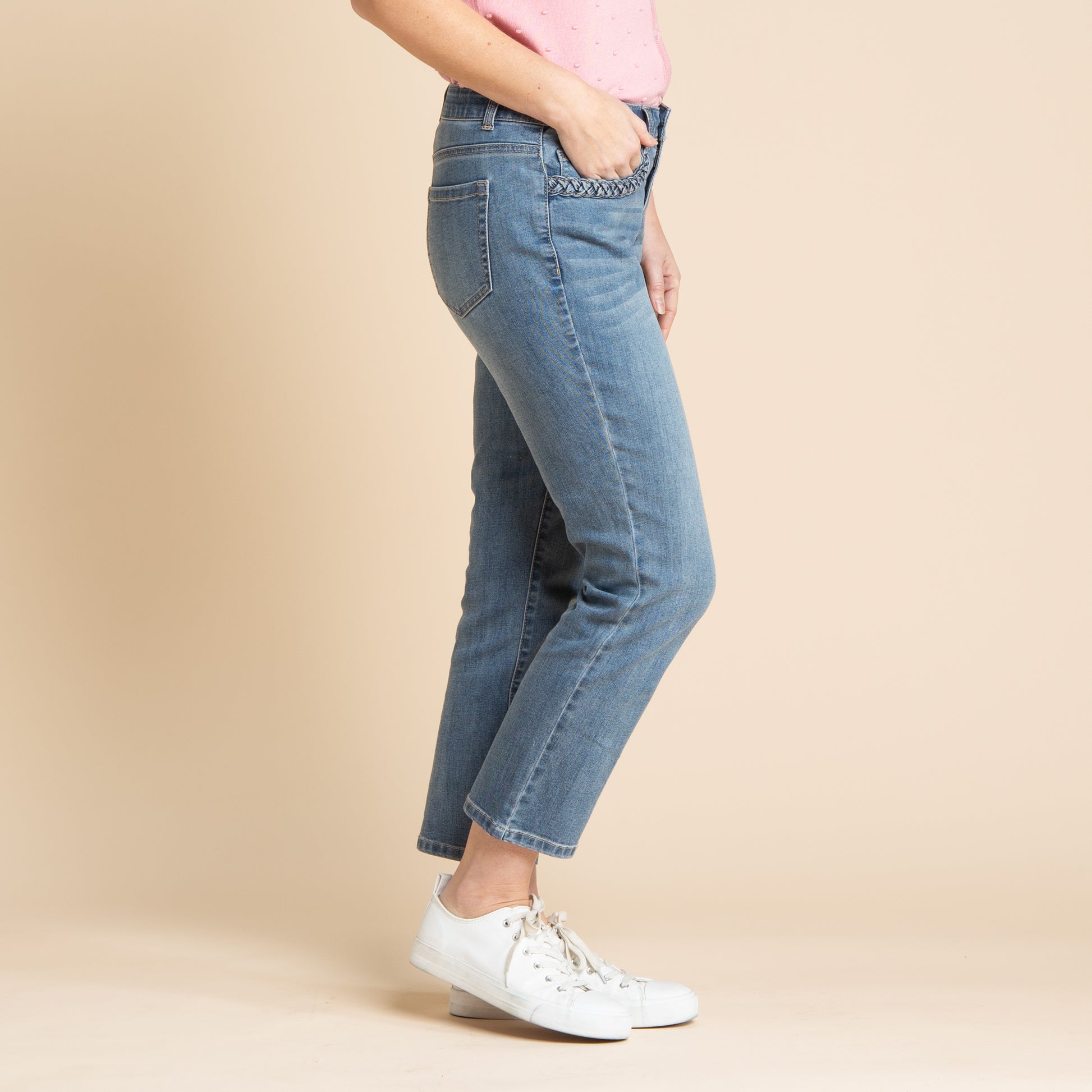 Medium Stonewash Side Detail Missy