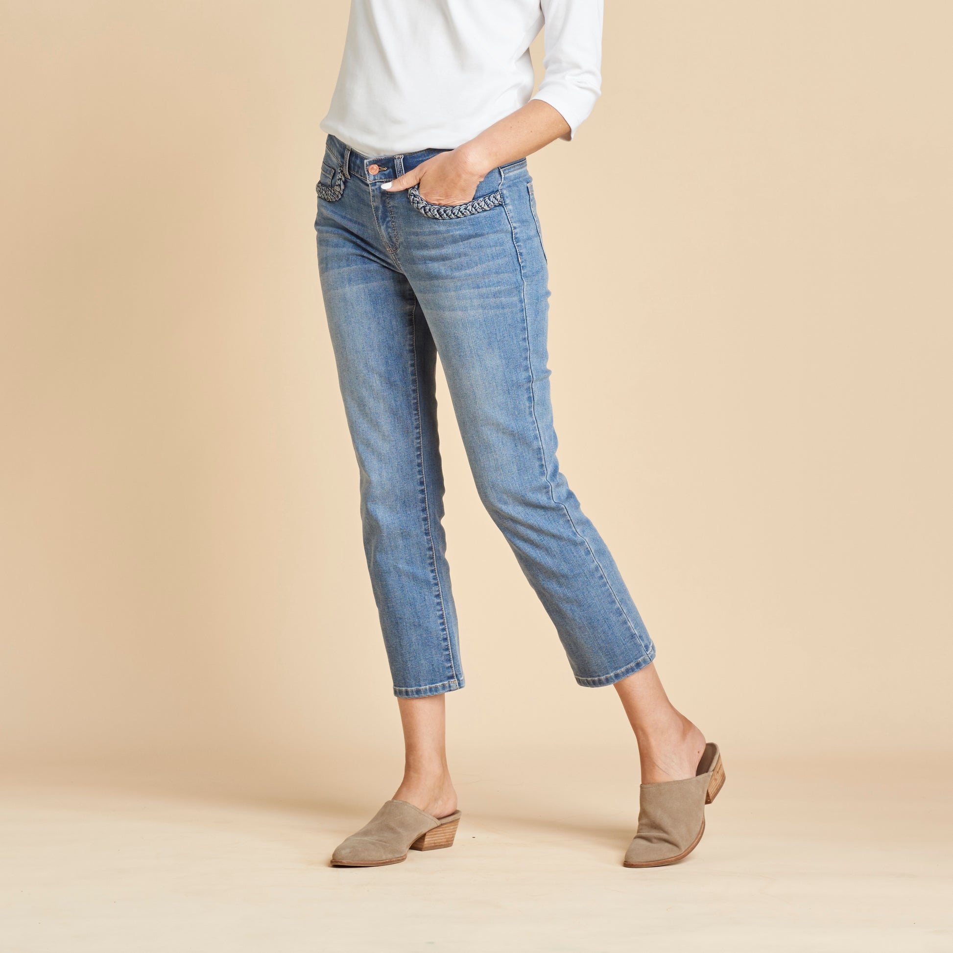 Medium Stonewash Front Detail Missy