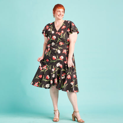 faux wrap cocktail dress Instant Energy Faux Wrap Dress