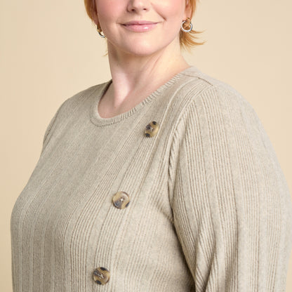 Oatmeal Button Detail Women