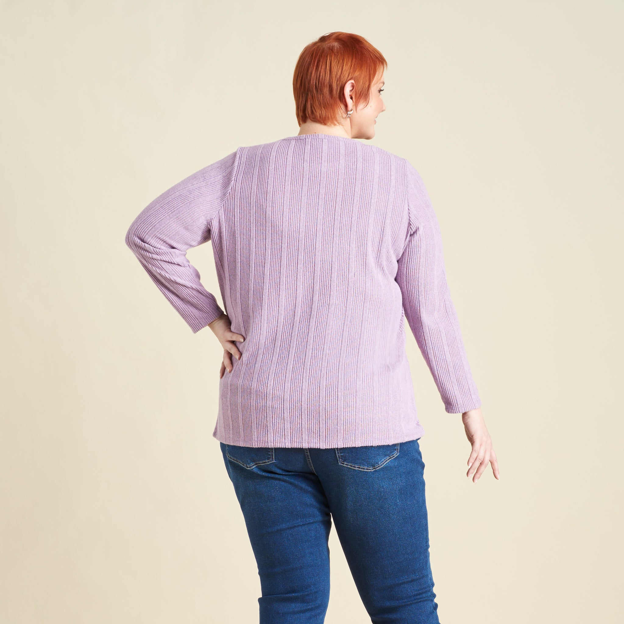 Rib Knit Button Detail Long Sleeve Tee – Christopher & Banks