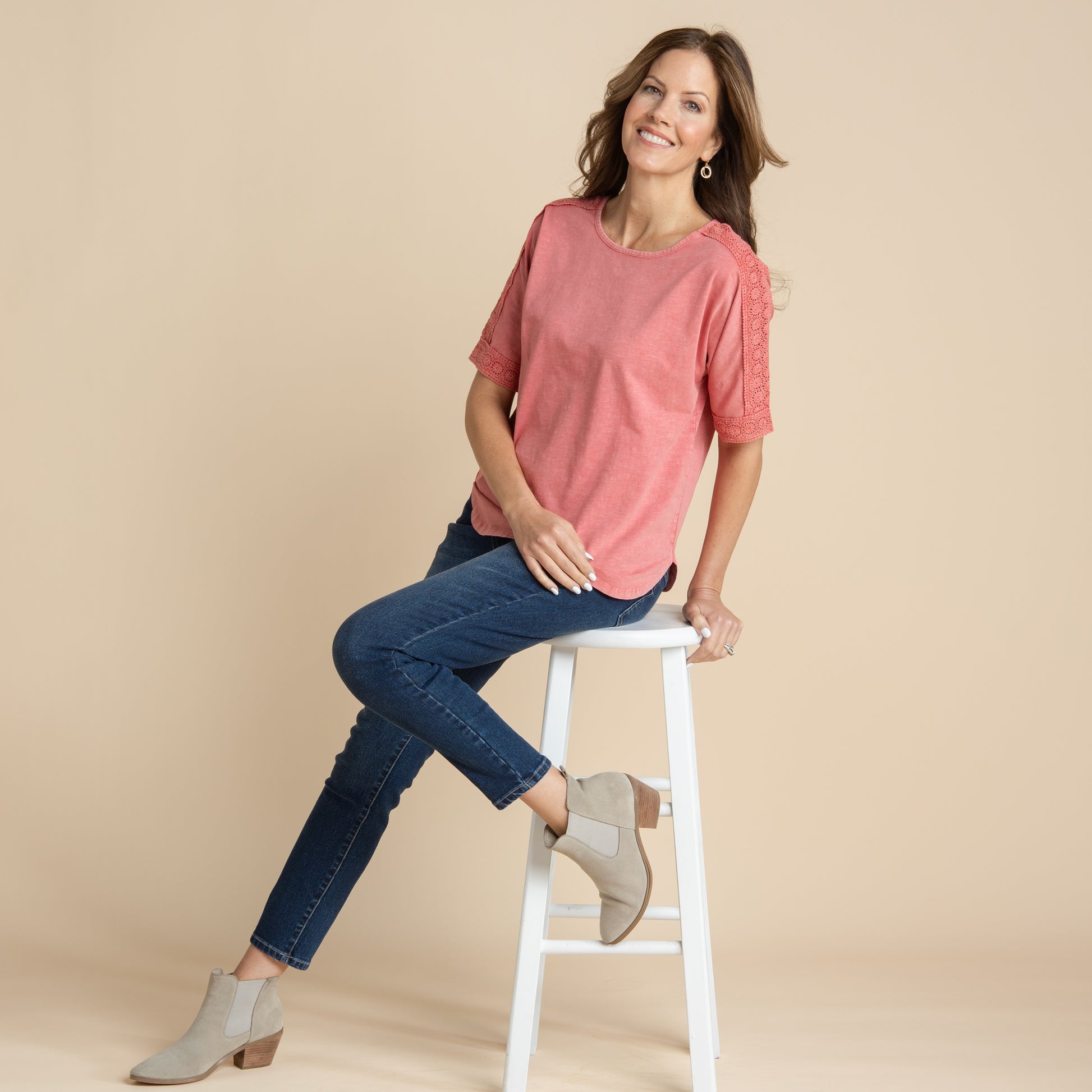 Vintage Coral Front Detail Missy