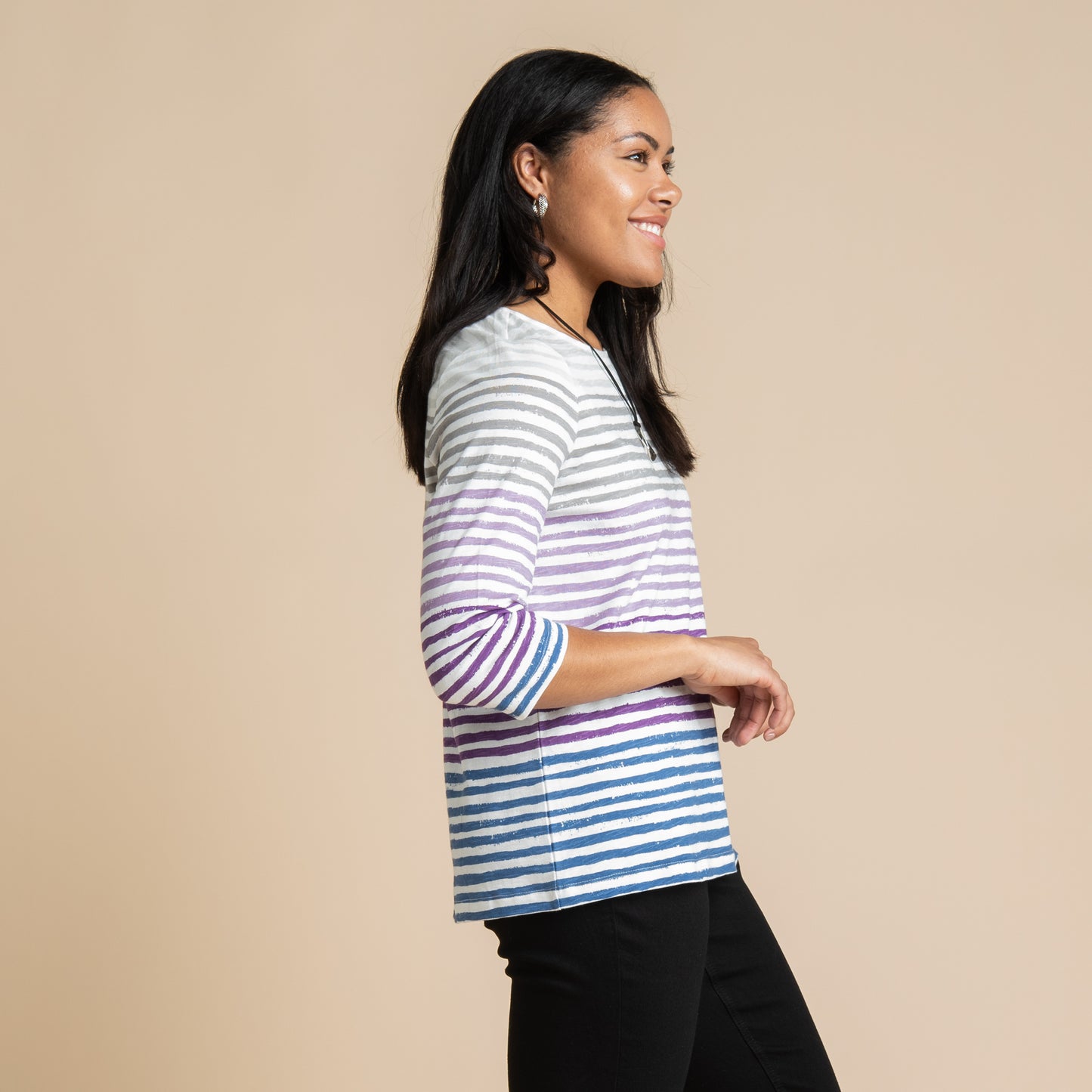 Purple Blue Multi Side Detail Missy