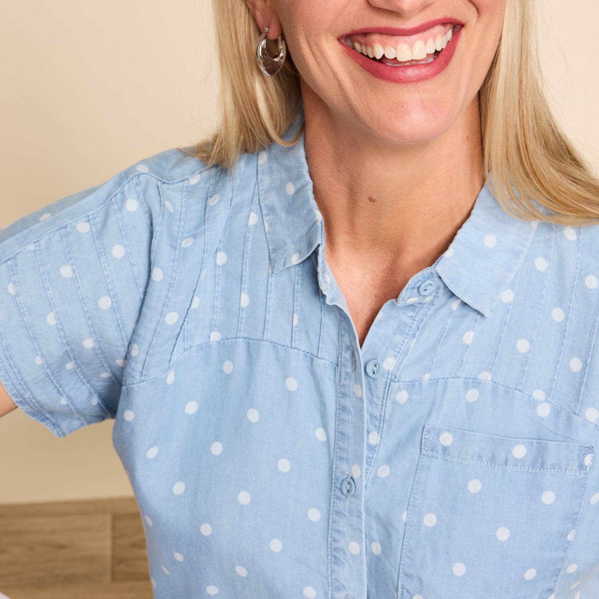 Light Stonewash Print Detail Missy