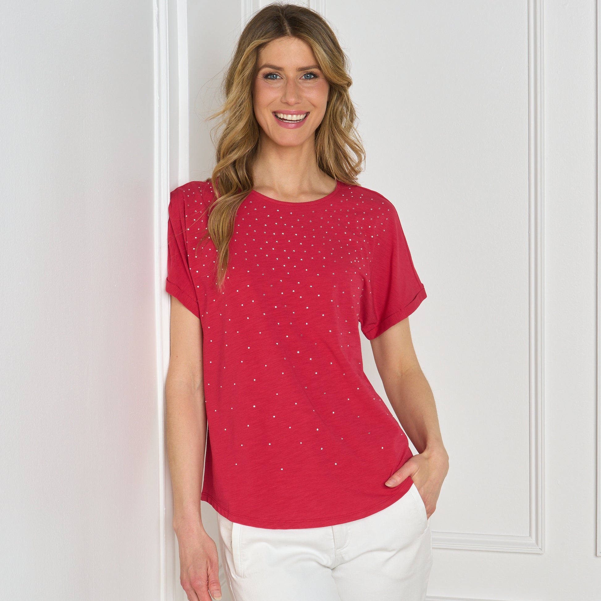 Crimson Red Front Detail Missy