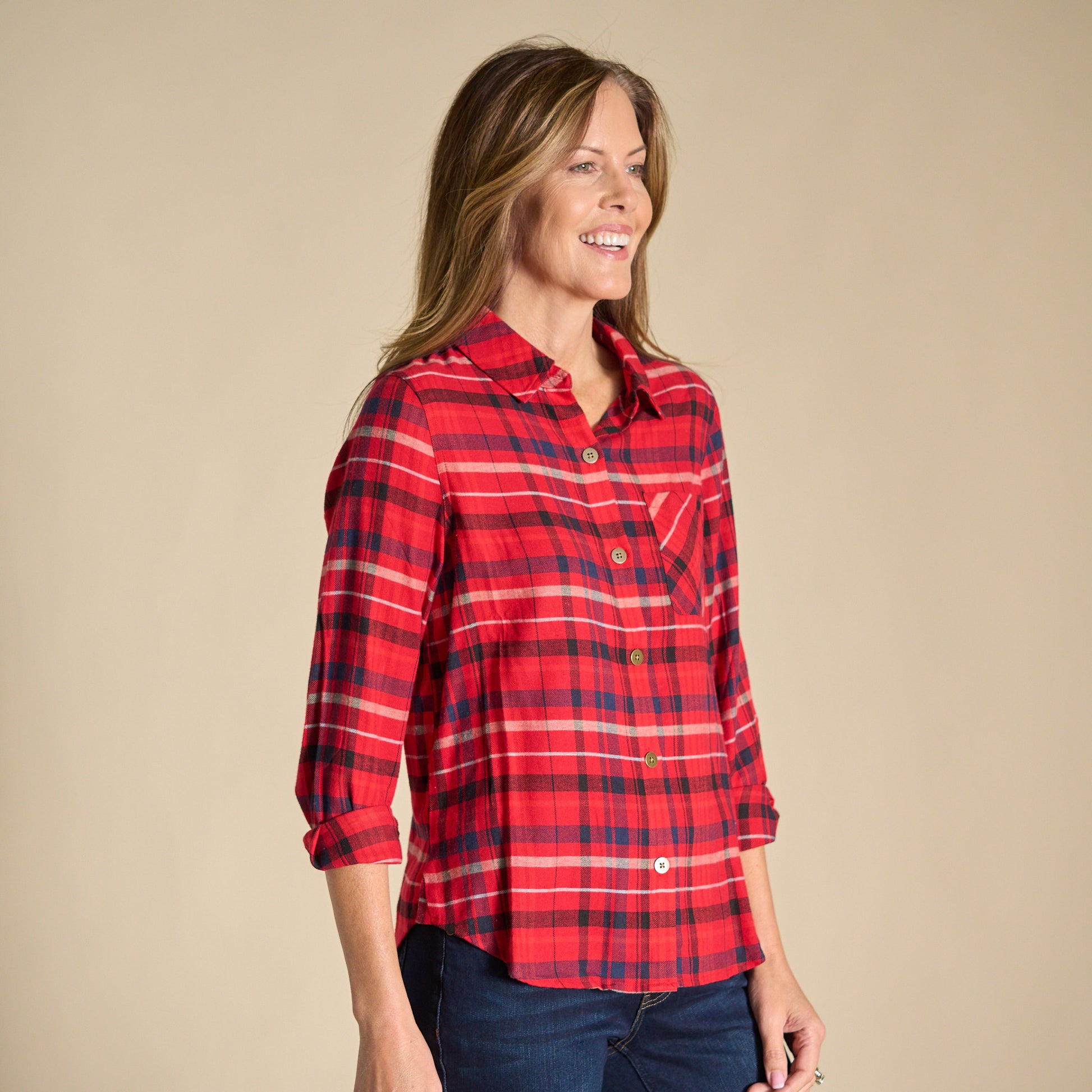 long sleeve plaid dress shirt All-over Stretch L/s Plaid Button-down Dress Shirt - Izod Sportswear