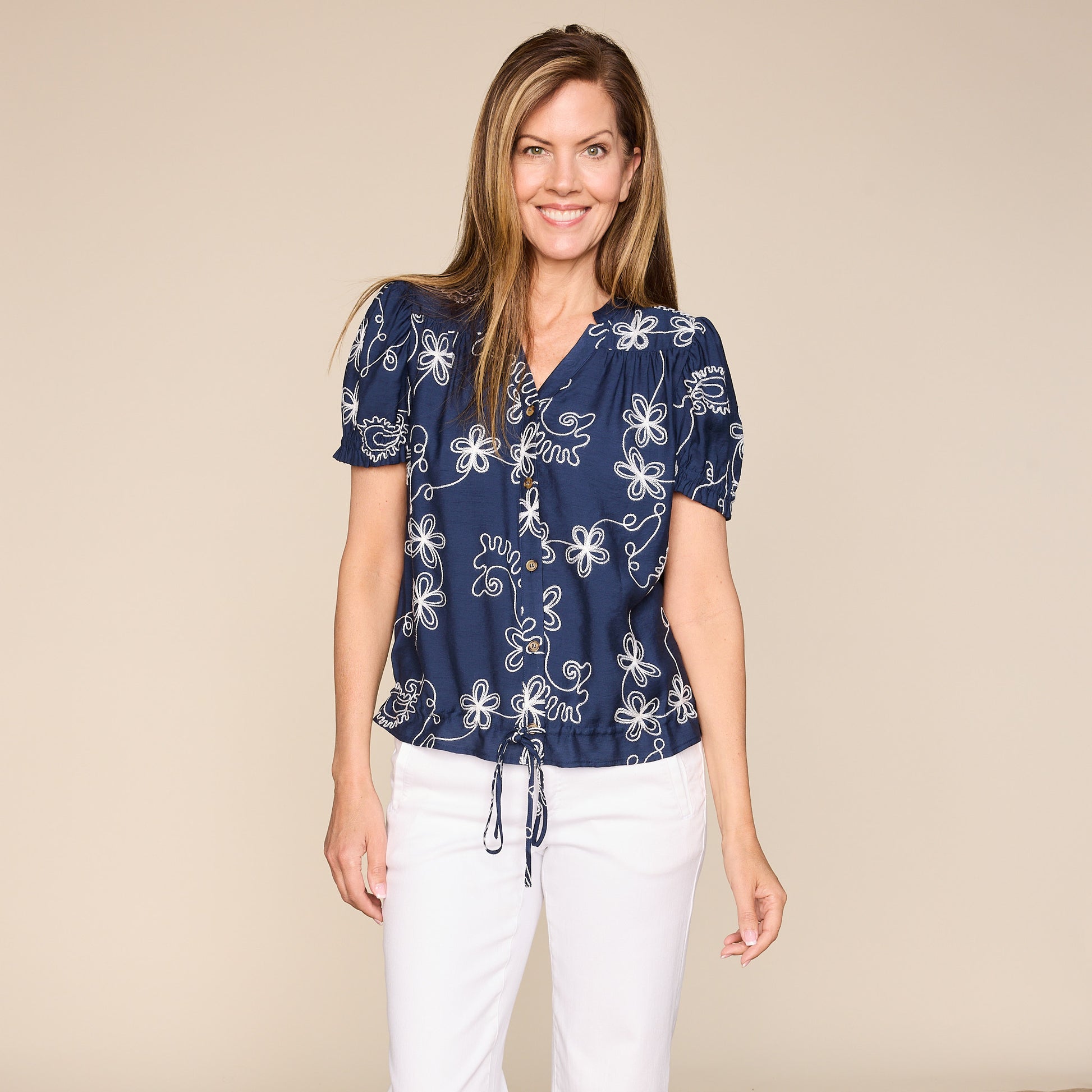Navy Blazer Front Detail Missy