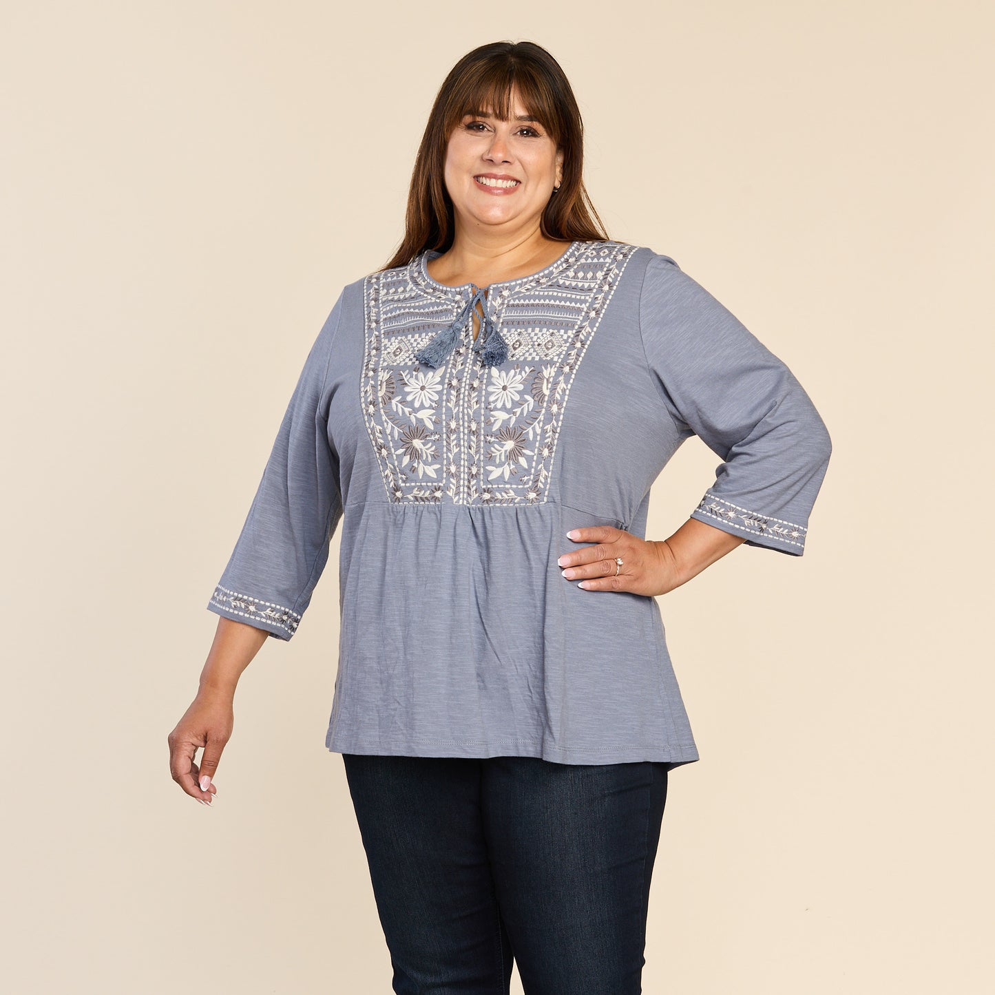 Serene Blue Front Detail Women