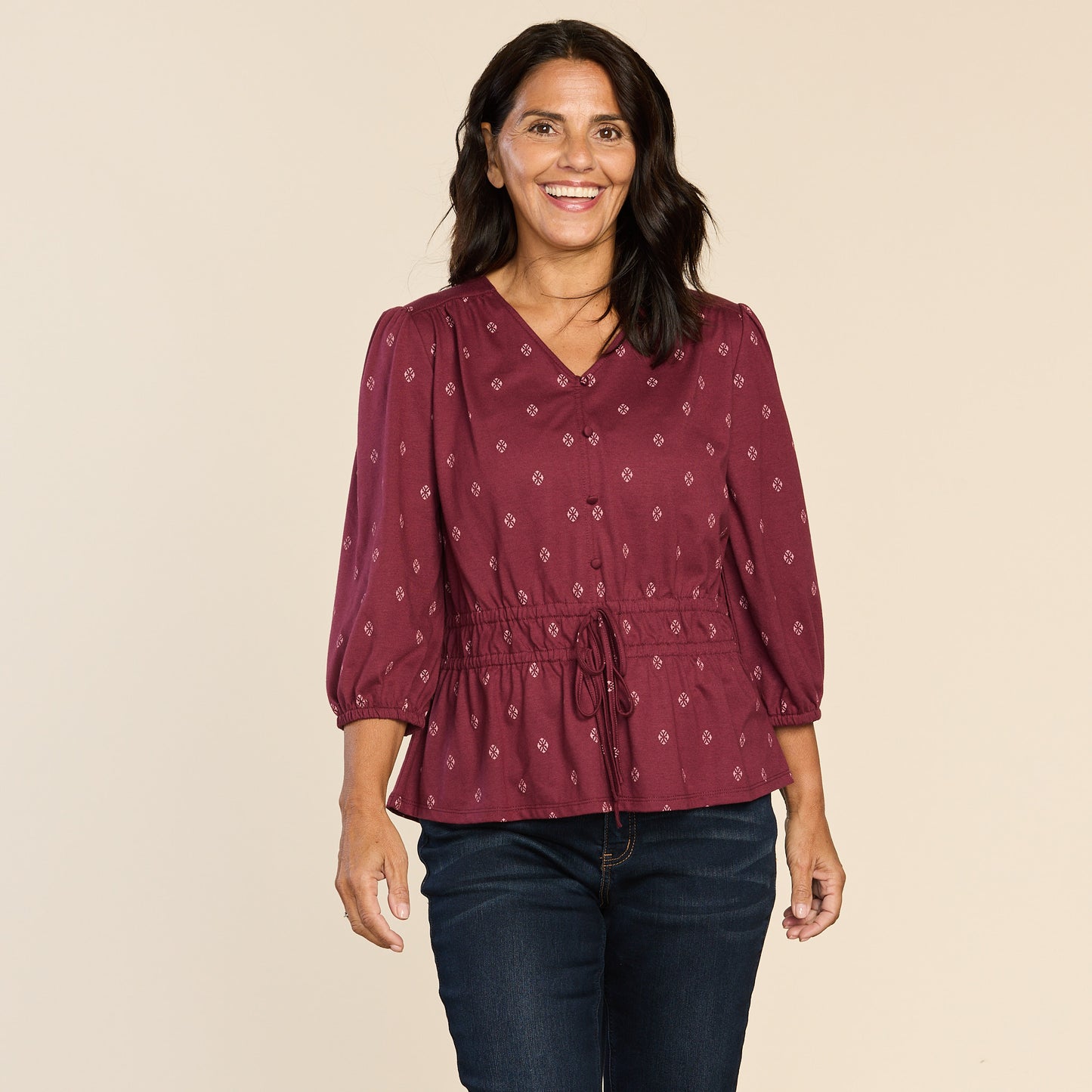 Burgundy Front Detail Missy