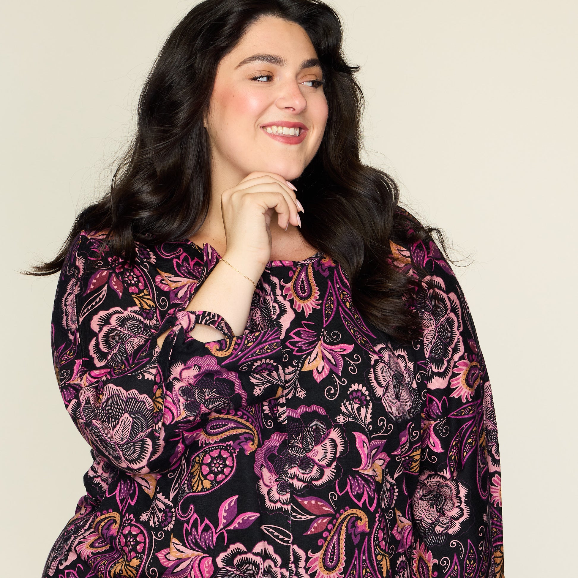 Plum Purple Print Detail Women