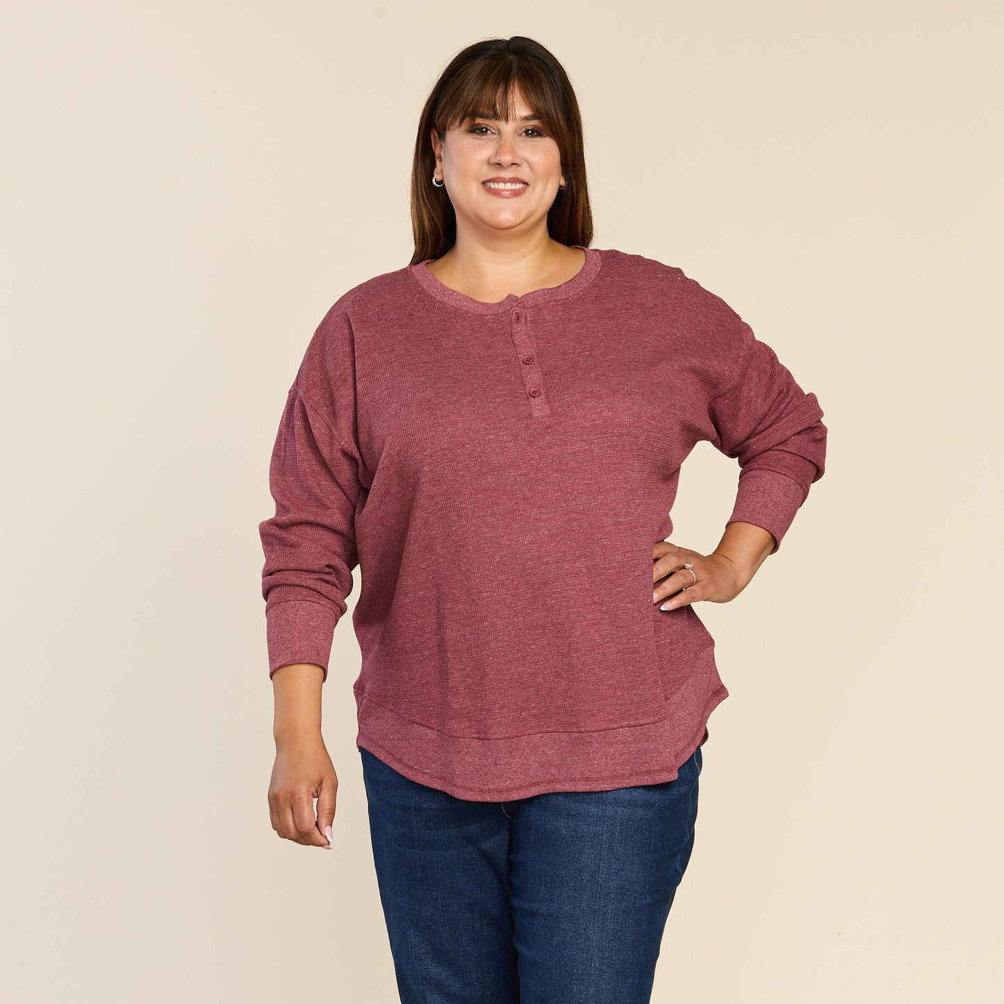 Burgundy Front Detail Women