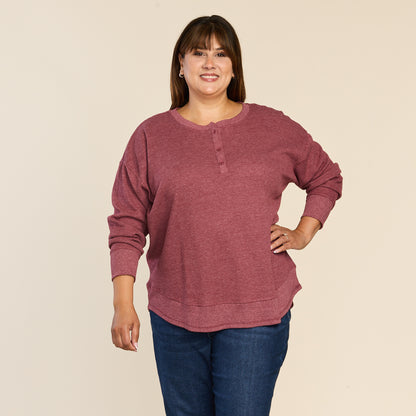 Burgundy Front Detail Women