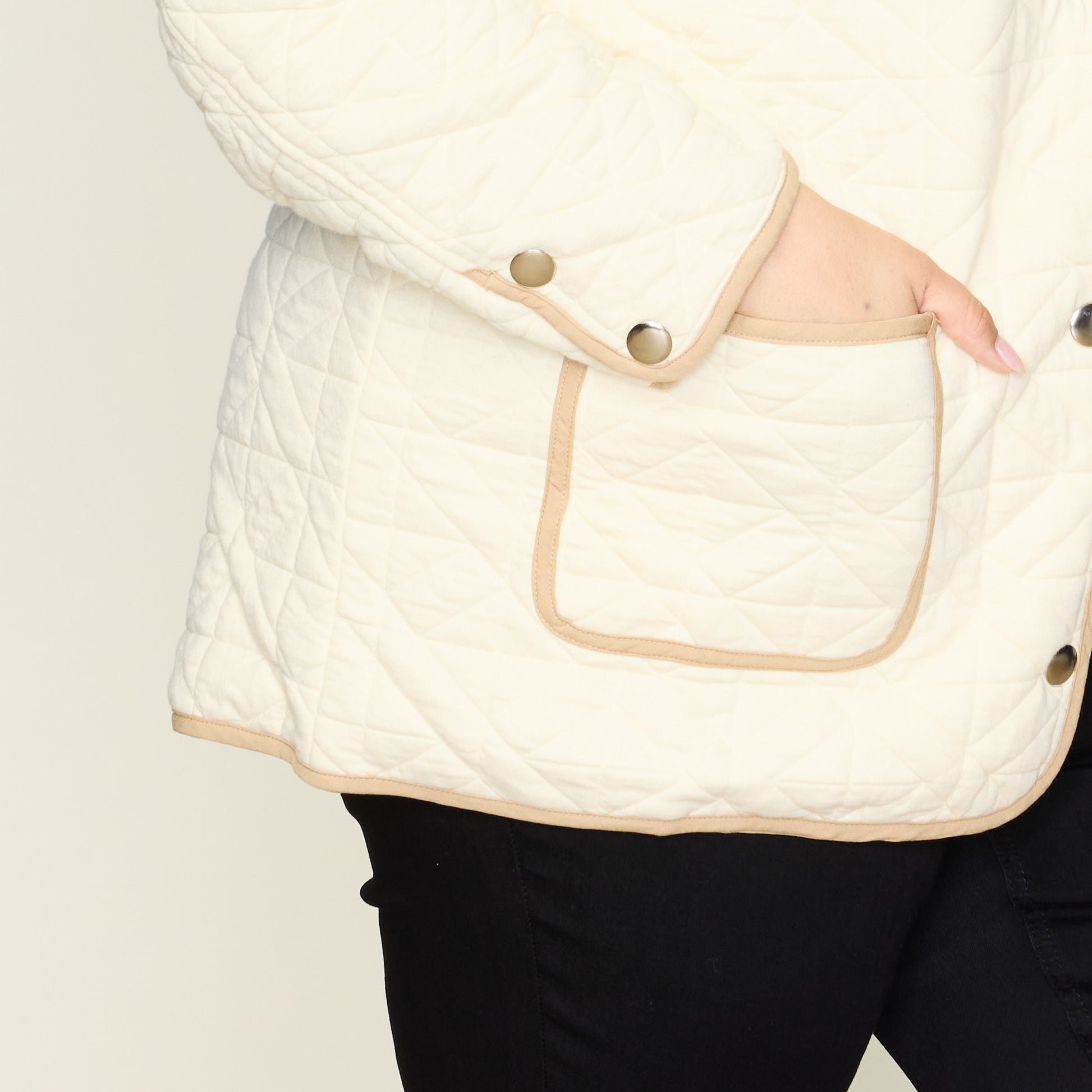 Antique White Pocket Detail Women