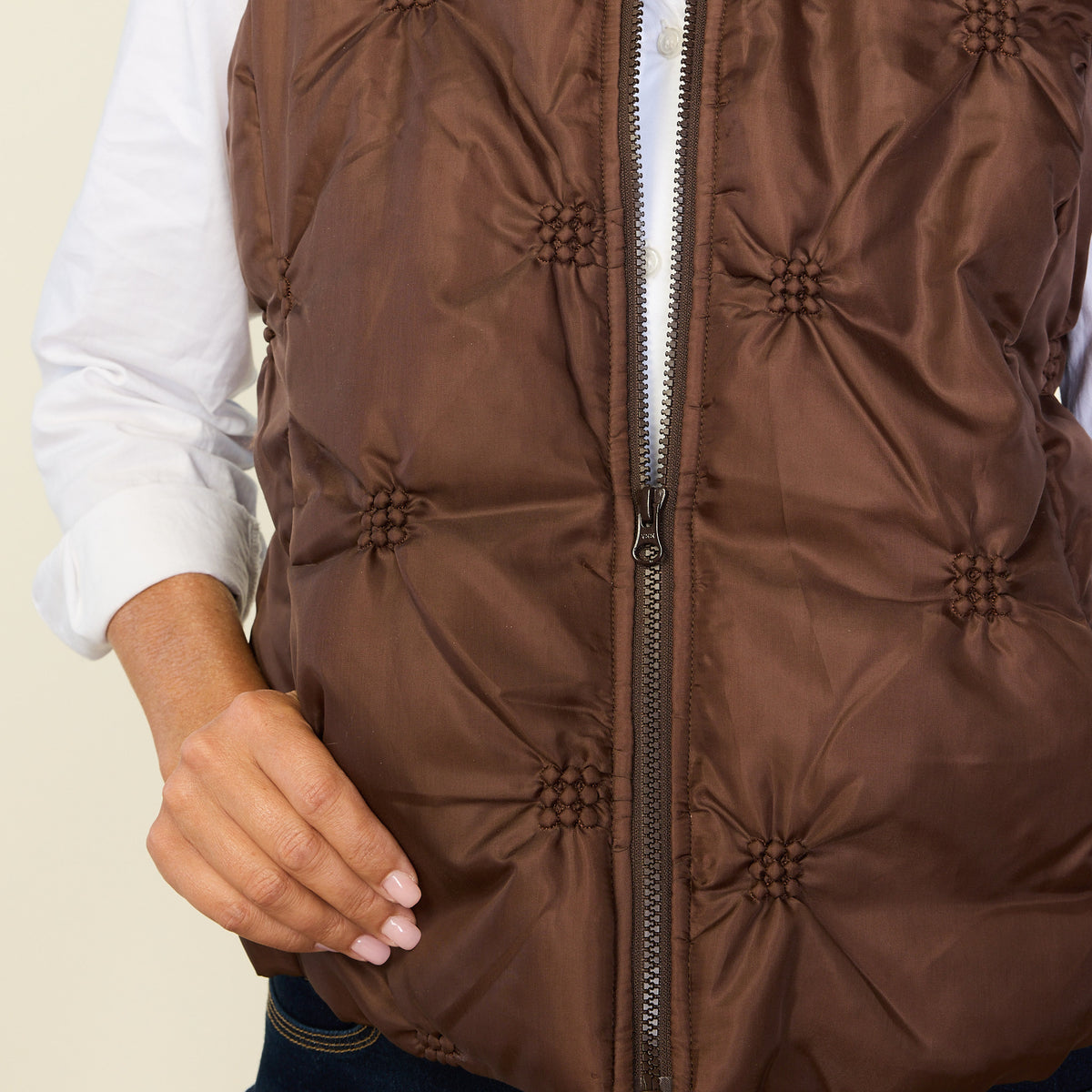 Shaved Chocolate Zipper Detail Missy