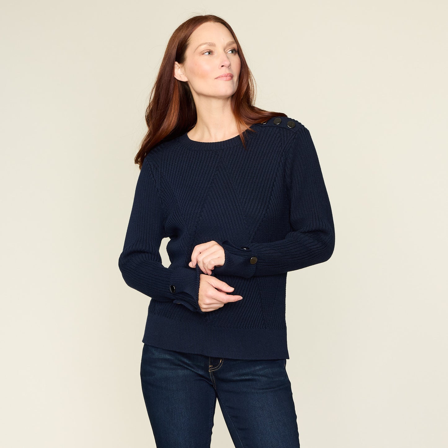 Navy Blazer Front Detail Missy