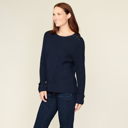Navy Blazer Side Detail Missy