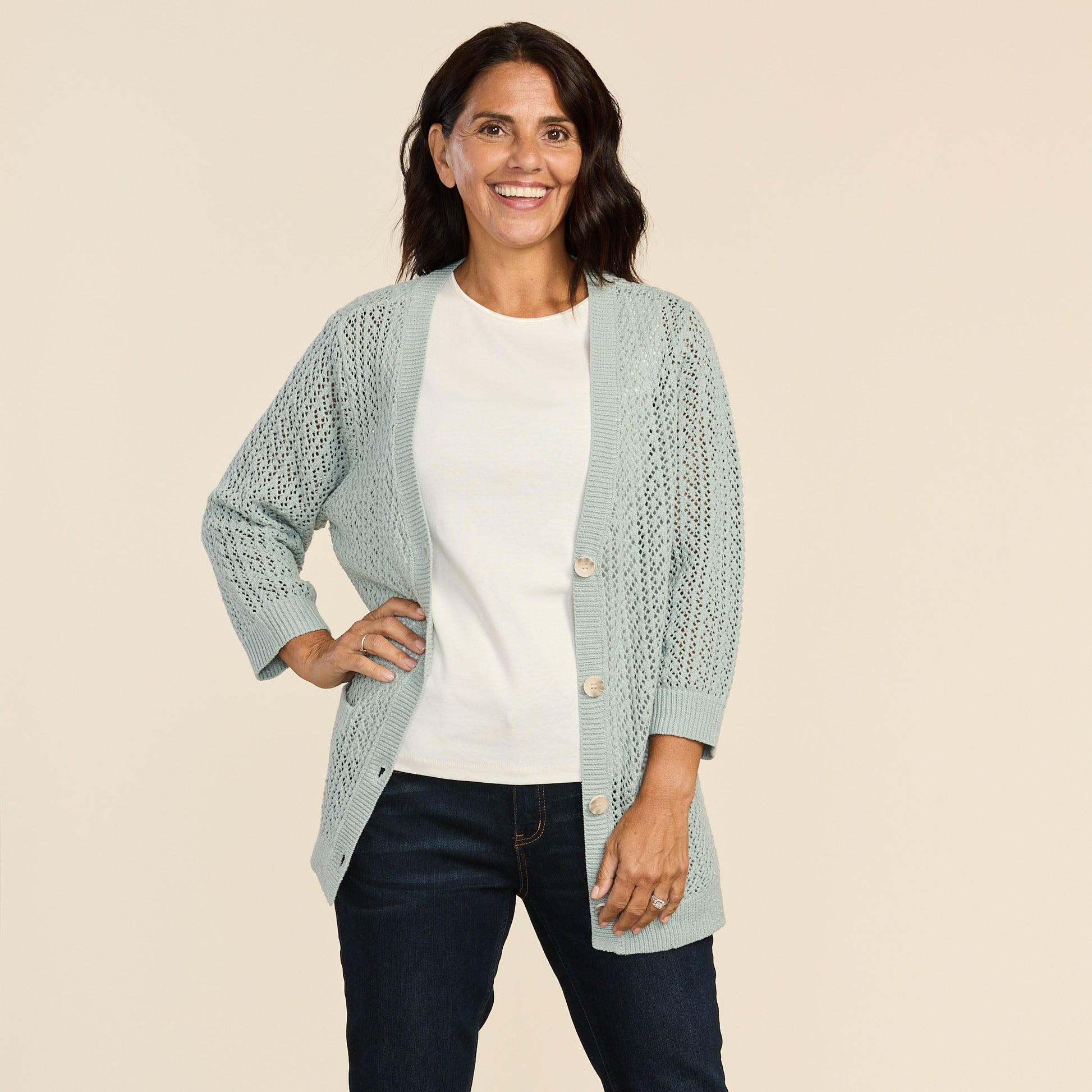 Raindrop Blue Front Detail Missy