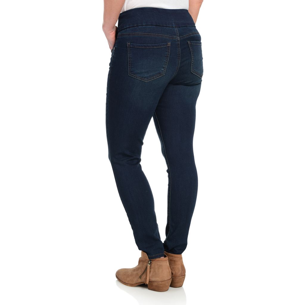 Wide Waistband Pull-on Jean Leggings