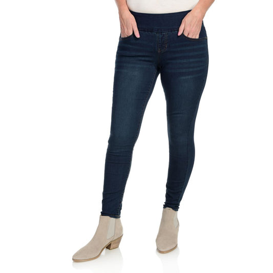 Wide Waistband Pull-on Jean Leggings