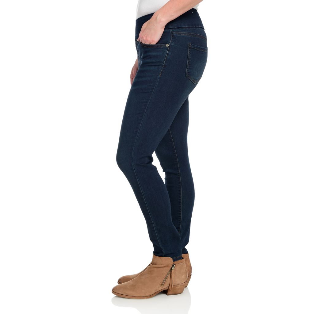 Wide Waistband Pull-on Jean Leggings