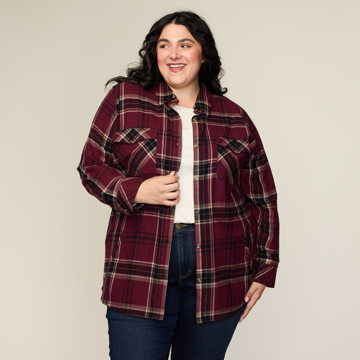 Burgundy Front Detail Women