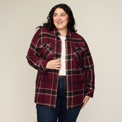 Burgundy Front Detail Women