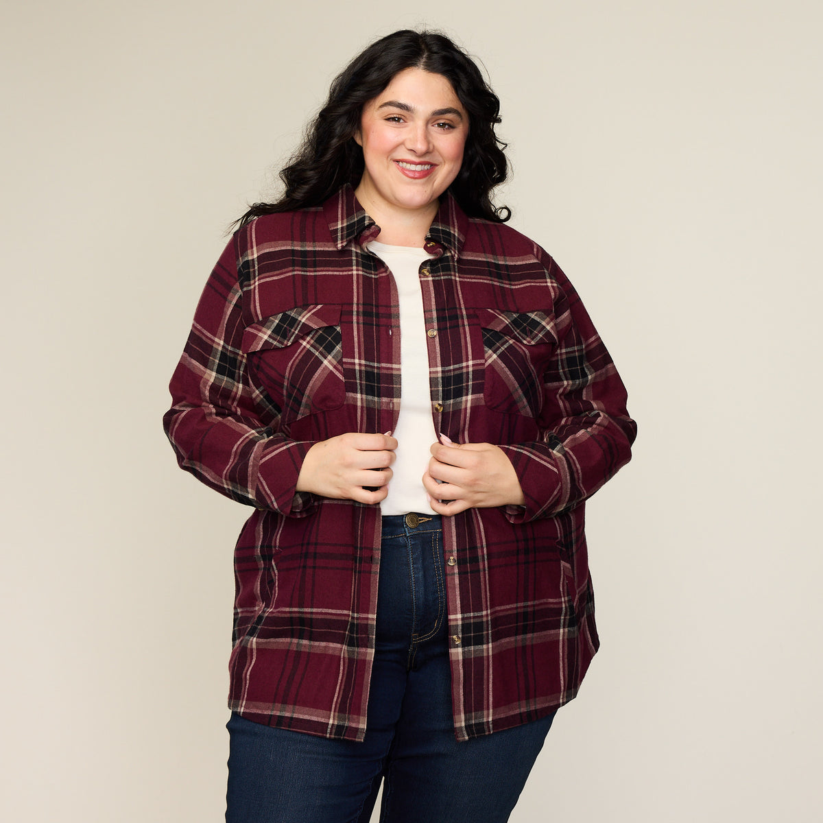 Burgundy Front Detail Women