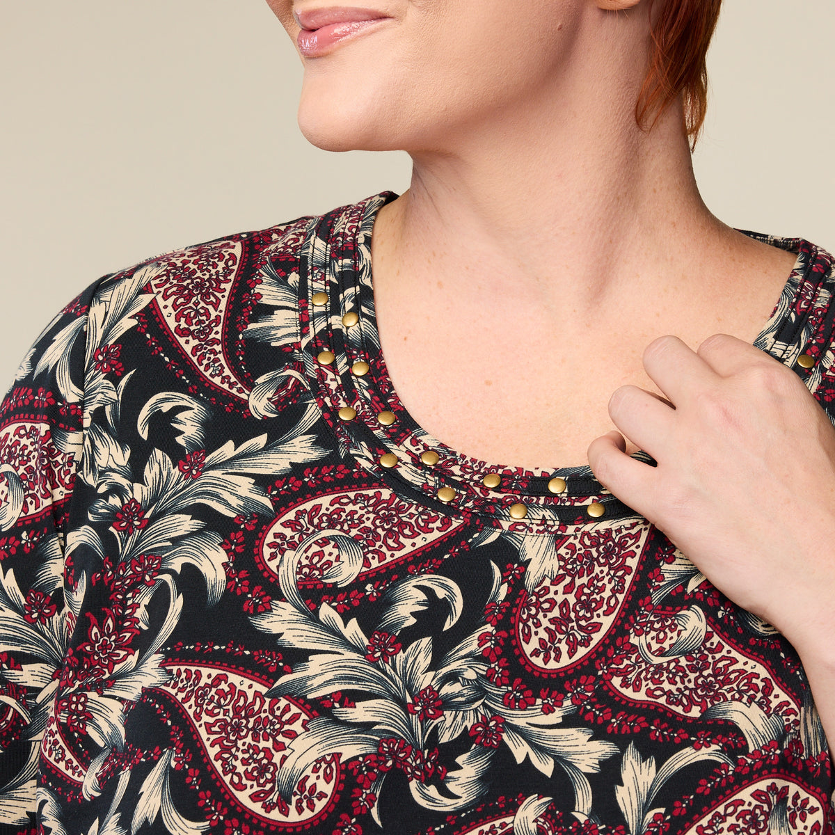 Black Print Detail Women