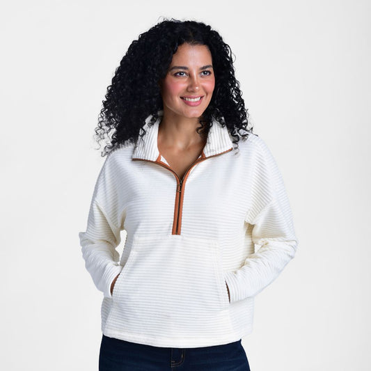 Knit Corduroy Half Zip Top