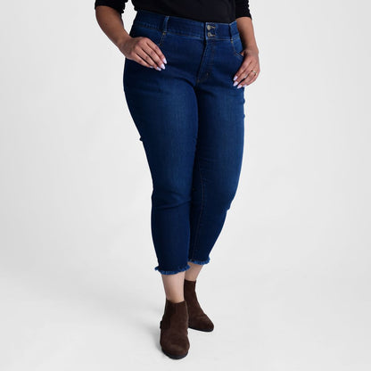 Signature Slimming Frayed Cuff Ankle Jean