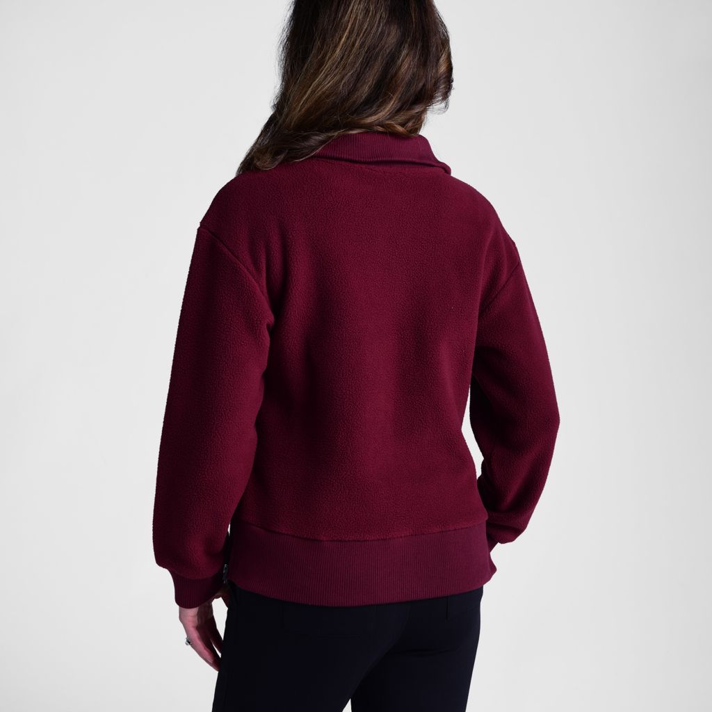 Relaxed Restyled Side Zip Sherpa Sweater