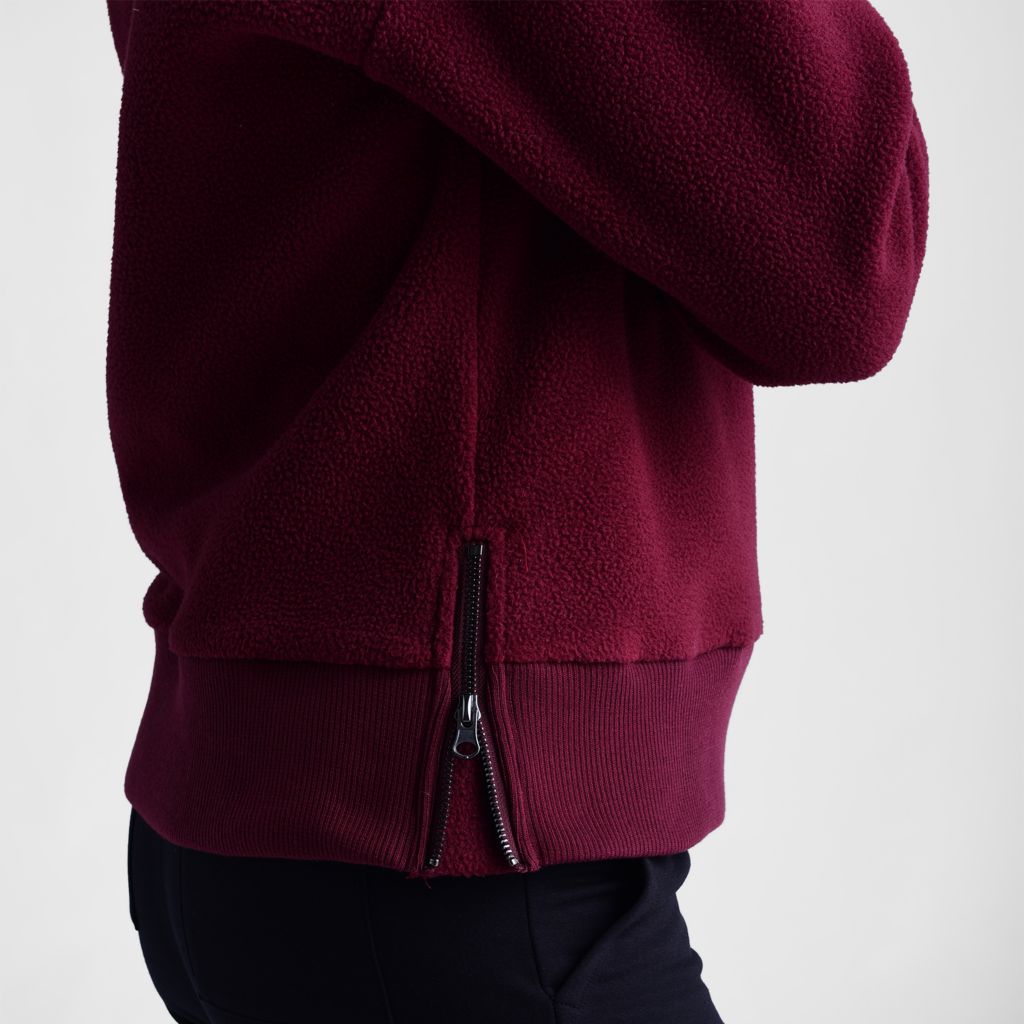 Relaxed Restyled Side Zip Sherpa Sweater
