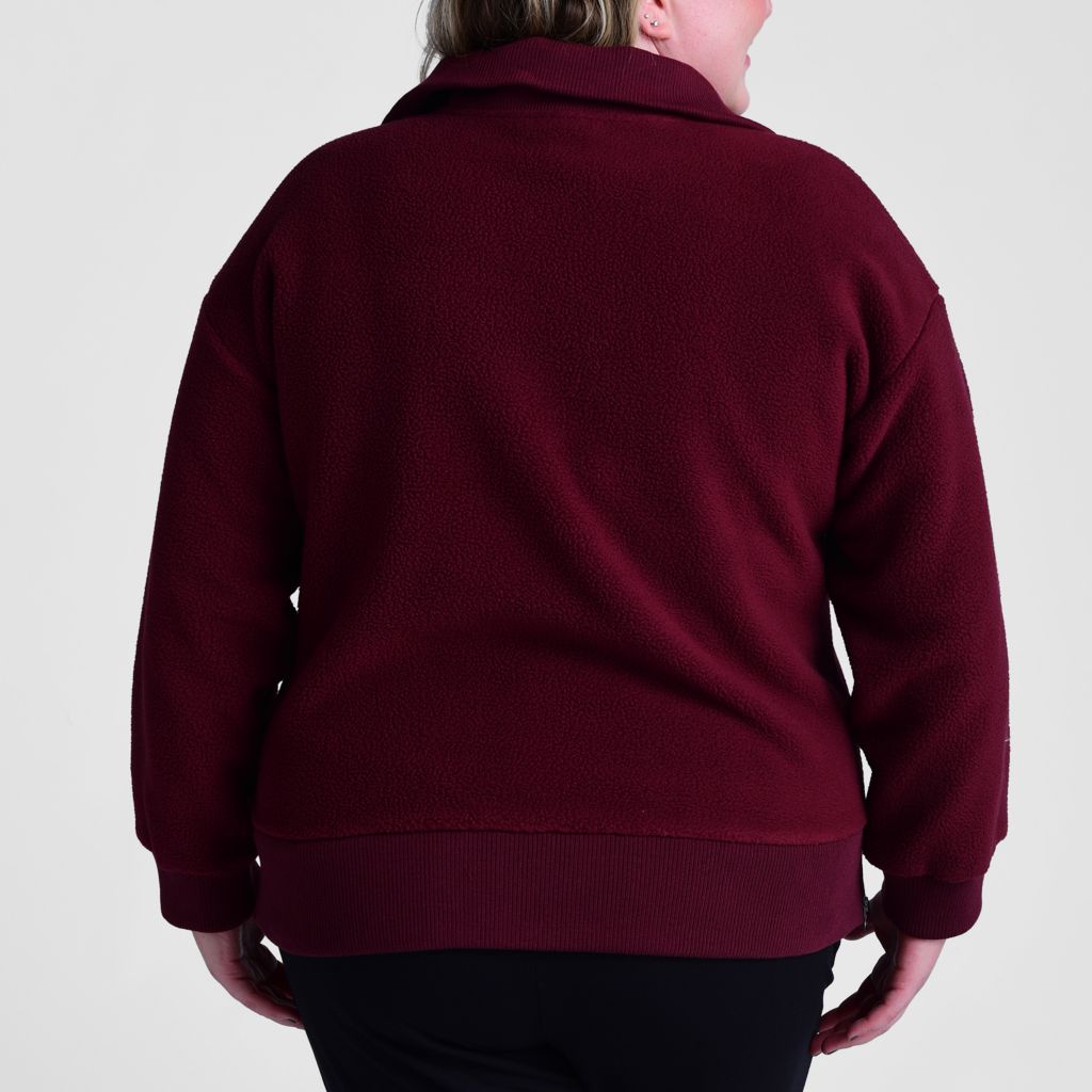 Relaxed Restyled Side Zip Sherpa Sweater