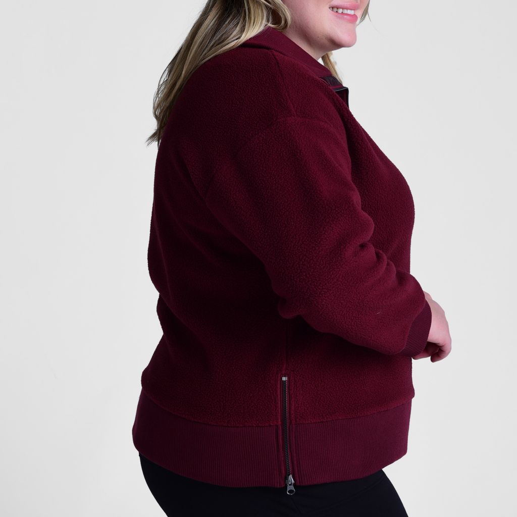 Relaxed Restyled Side Zip Sherpa Sweater