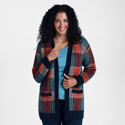 Plaid Patch Pocket Cardigan