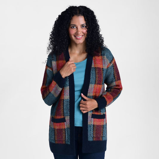 Plaid Patch Pocket Cardigan
