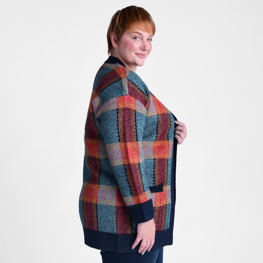 Plaid Patch Pocket Cardigan