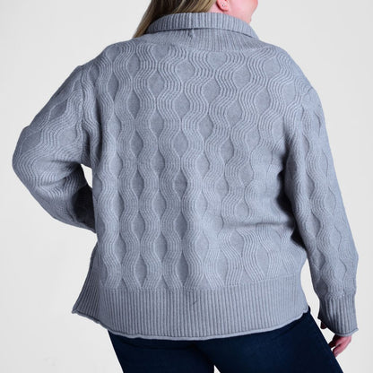 Ribbed Trim Open Front Cardigan