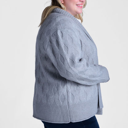 Ribbed Trim Open Front Cardigan