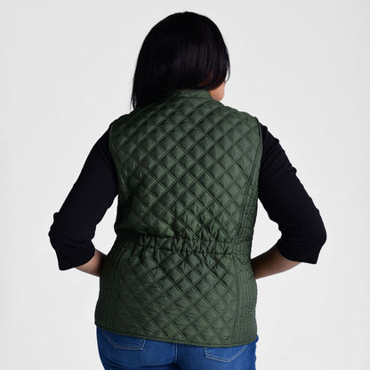 Mixed Quilting Zip Front Vest