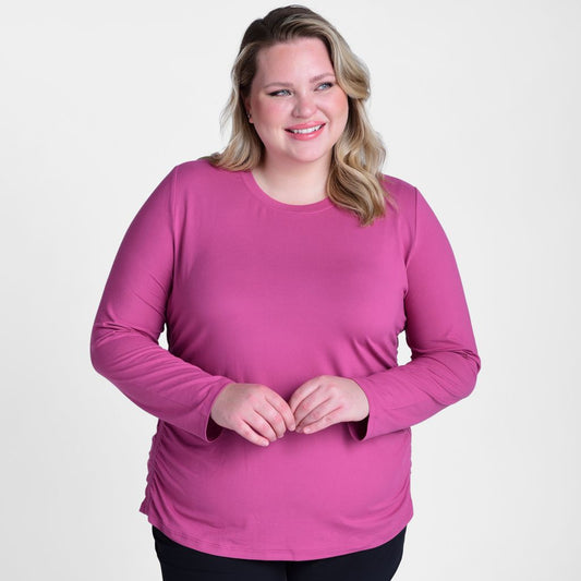 Relaxed Restyled Ruched Side Long Sleeve Tee