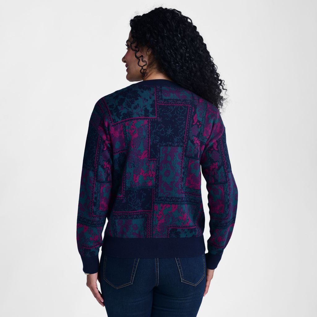 Patchwork Zip Front Sweater
