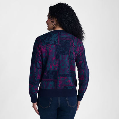 Patchwork Zip Front Sweater