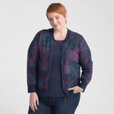 Patchwork Zip Front Sweater